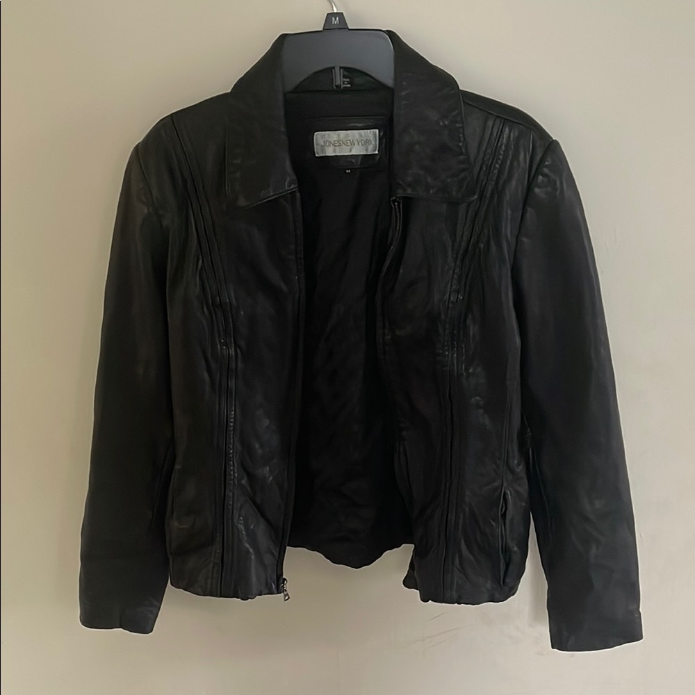 Jones New York Black Leather Jacket